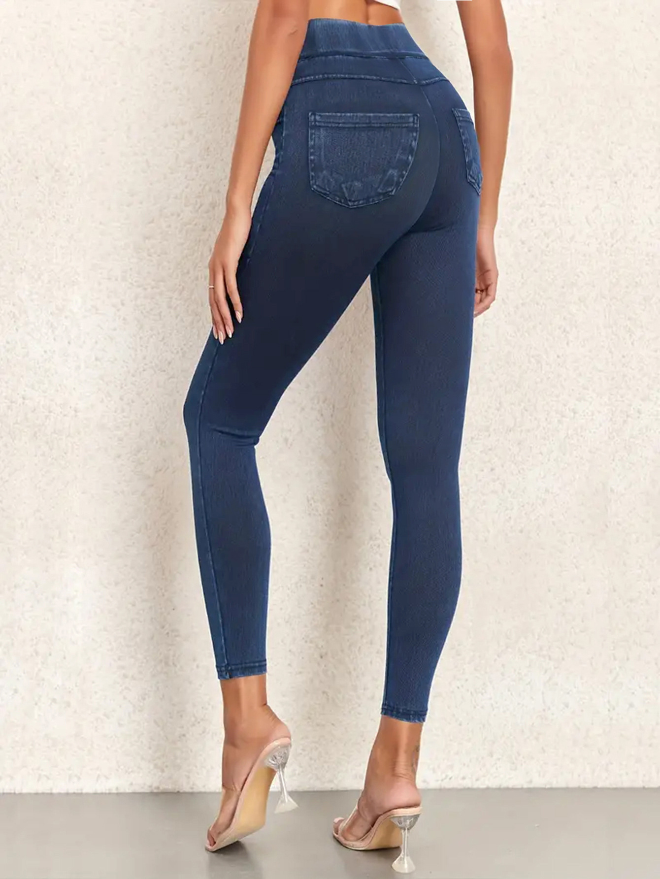 Women Stretchy Denim Leggings High Waist Skinny Jeggings